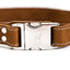 Pro Line Quick-Release Earth Brown Leather Dog Collar with Metal Buckle