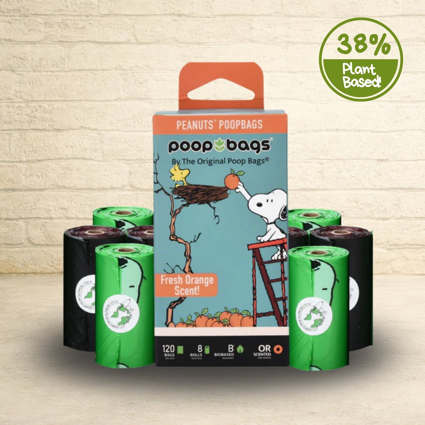 Wholesale Snoopy® Orange Scented Leash Roll Poop Bags