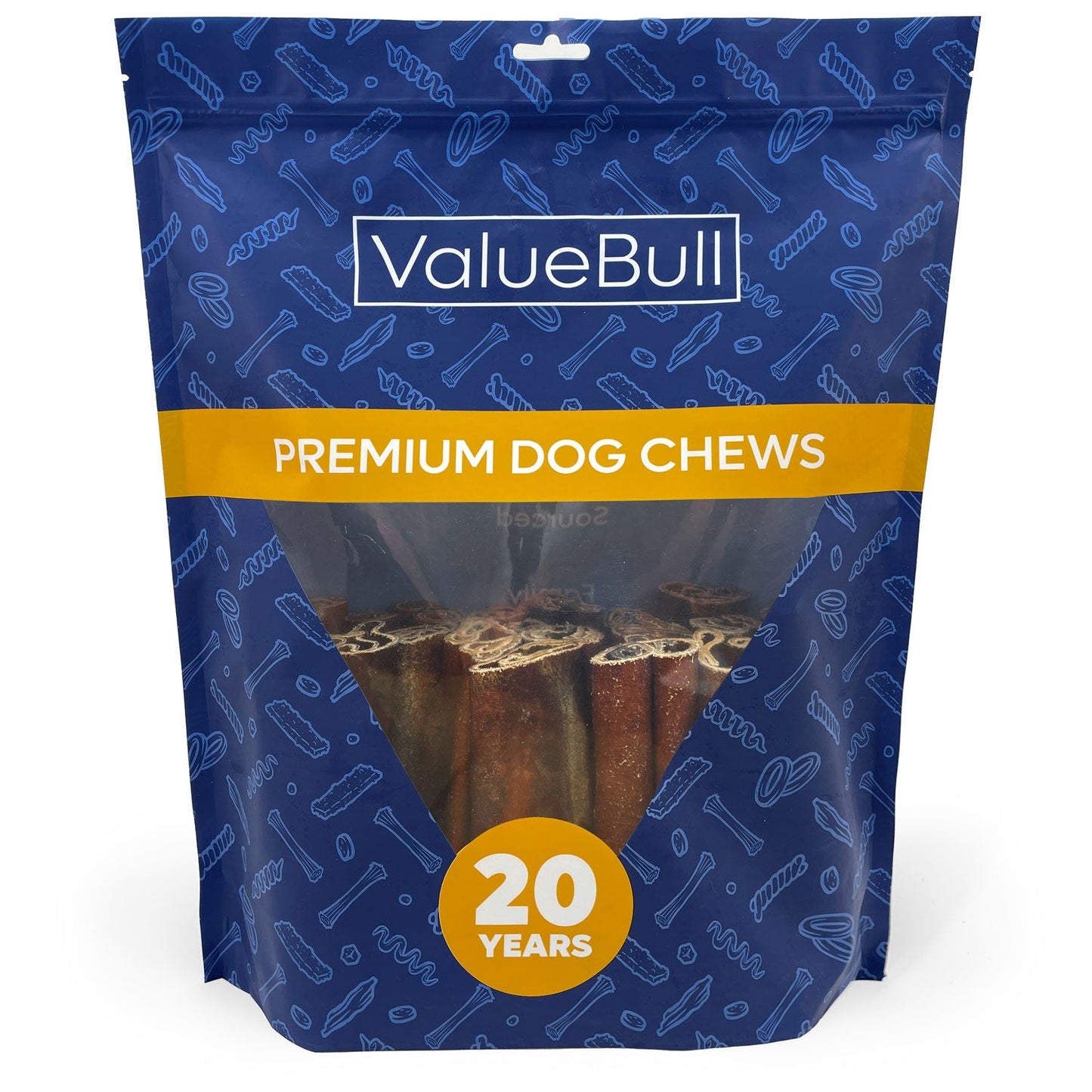 ValueBull Collagen Sticks for Dogs, 6 Inch Super Jumbo Chews, Natural Long-Lasting Dog Treats, 25 Count