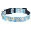 Personalized Blue Daisy Dog Collar