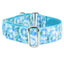 Teal Tie-Dye Swiss Velvet Martingale Dog Collar
