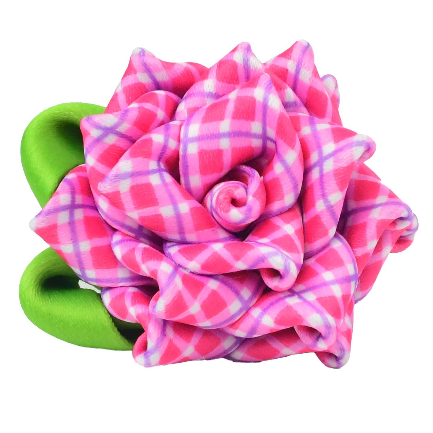 Collar Flower - Pink and Purple Plaid