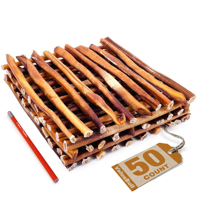 ValueBull USA Bully Sticks for Dogs, Thick 12 Inch, 50 Count
