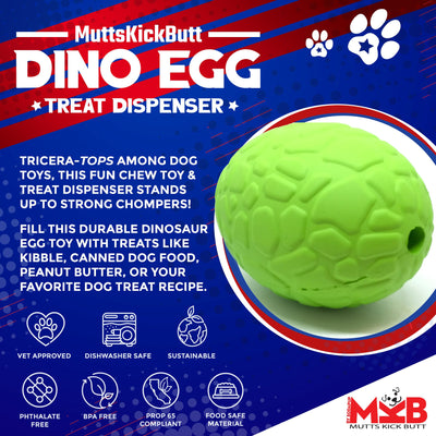 Dinosaur Egg Dog Chew Toy & Treat Dispenser - USA Made | SodaPup