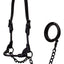 Derby Midnight All Black Premium Round Rolled Leather Cattle Show Halter with Matching Chain Lead  - One Year Limited Manufacturer’s Warranty