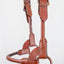 Derby Originals Bronze Beauty Rolled Leather Cattle Show Halter, Small/Medium/Large, Adjustable Fit with 48" Lead and 14" Chain, Durable Bronze Hardware, Ideal for Shows, 1-Year Warranty