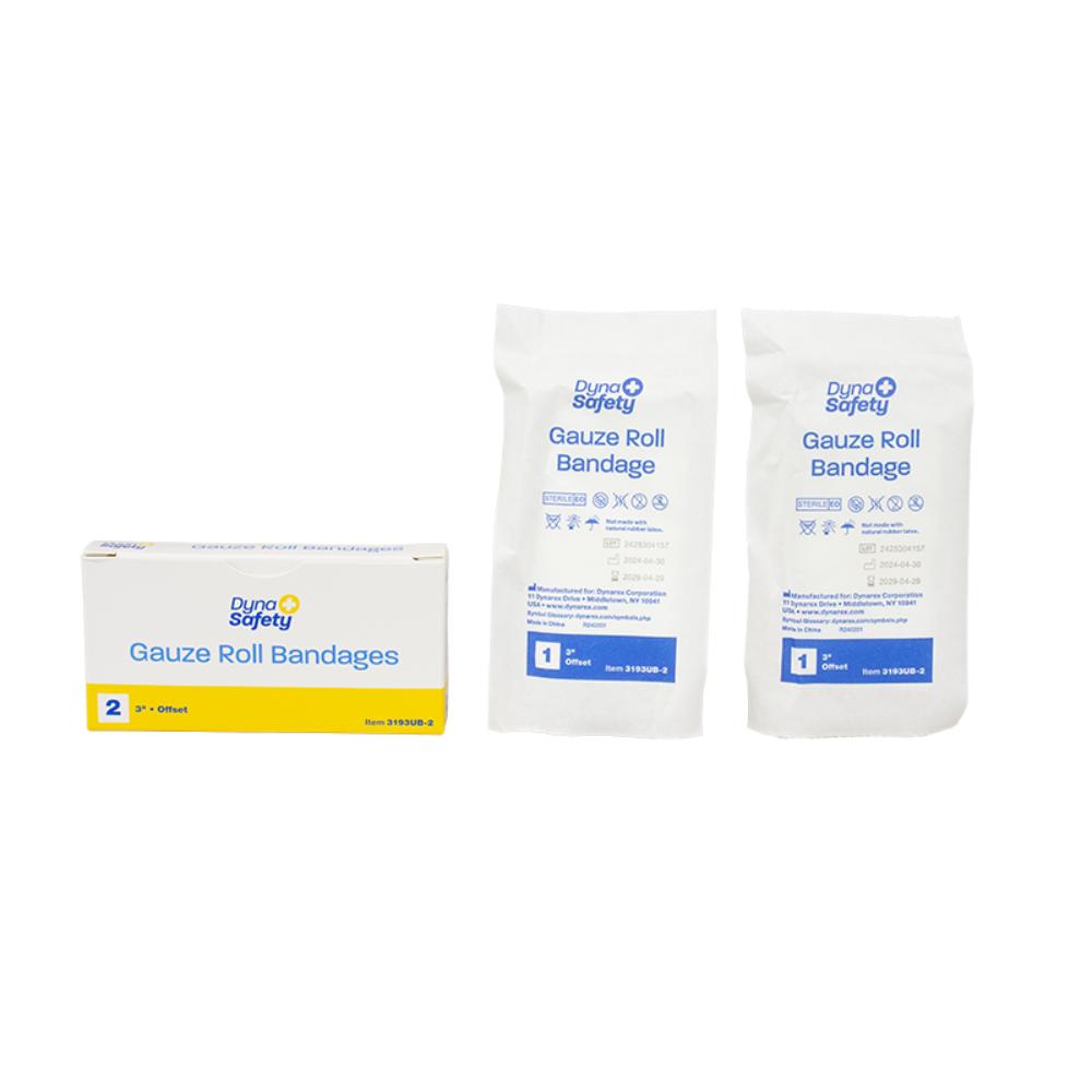 Dynarex Gauze Roll Bandage, 3", 2ea/bx, 100bxs/cs (200 Count)