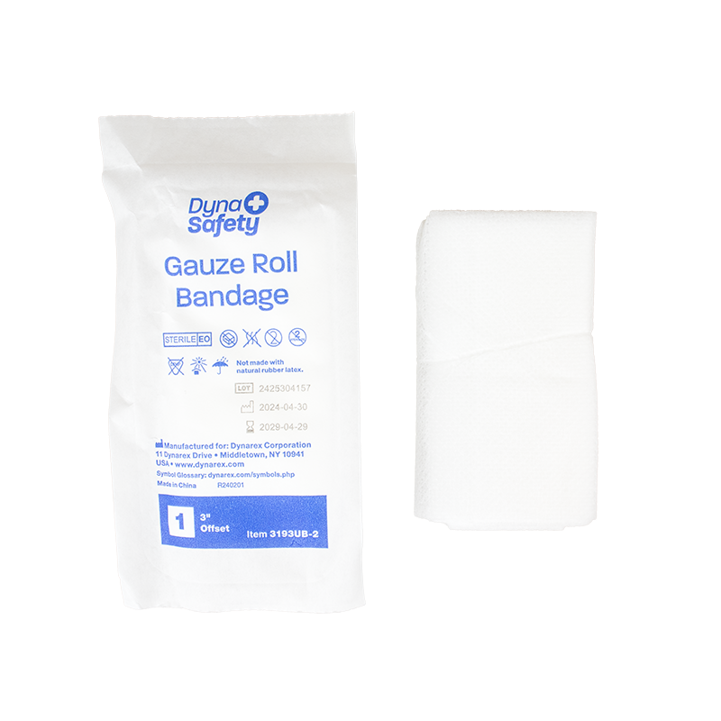 Dynarex Gauze Roll Bandage, 3", 2ea/bx, 100bxs/cs (200 Count)