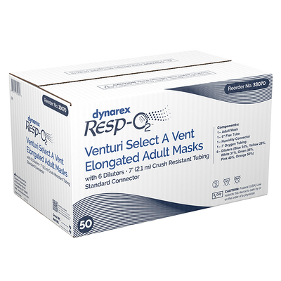 Dynarex Resp-O2 Venturi Select A Vent Elongated Mask (50 Count)
