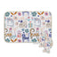 Floral Cat Bowl Mat & Scrubbie Set