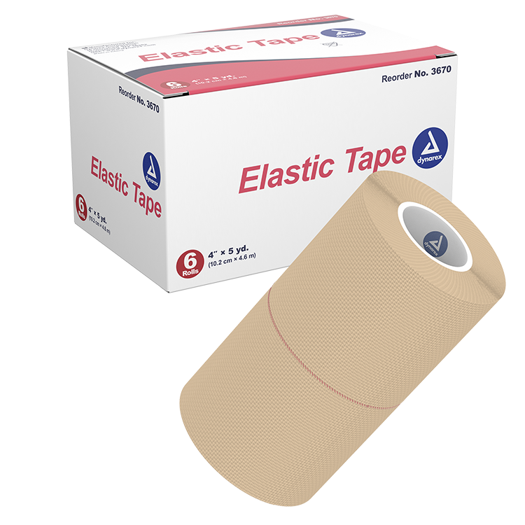 Dynarex Elastic Tape, 4" x 5 yd - 6ea/bx, 6bxs/cs (36 Count)