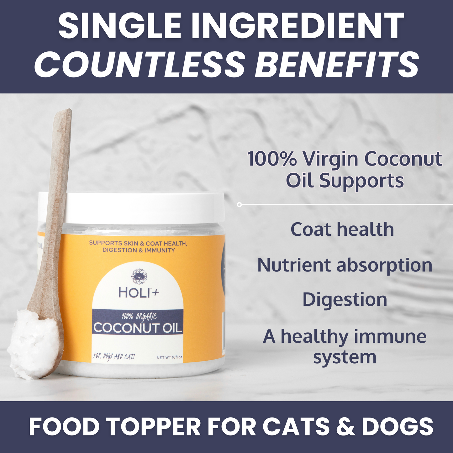 100% Organic Virgin Coconut Oil for Dogs & Cats – 16oz