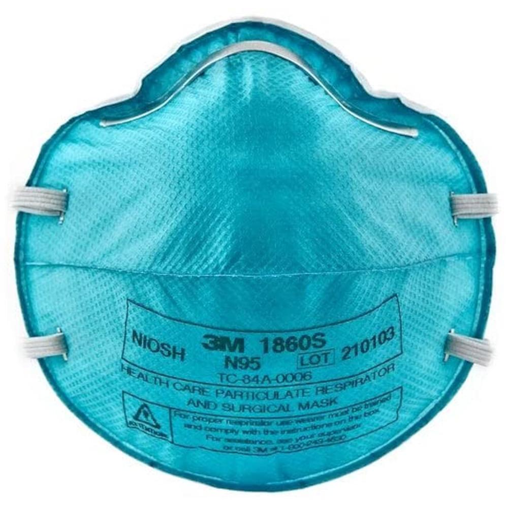 3M 120pcs 1860S Particulate Respirator N95 Face Mask with Fluid Resistance, Small Size