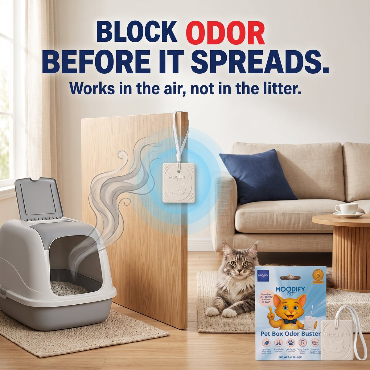 MoodifyPet Cat Litter Box Odor Neutralizer — 3 Pack (Multi-Cat)