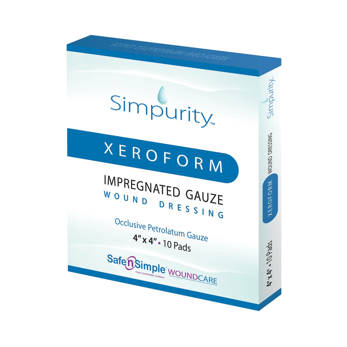 Safe N Simple Simpurity Xeroform Petrolatum Impregnated Gauze Wound Dressing (100 Count)