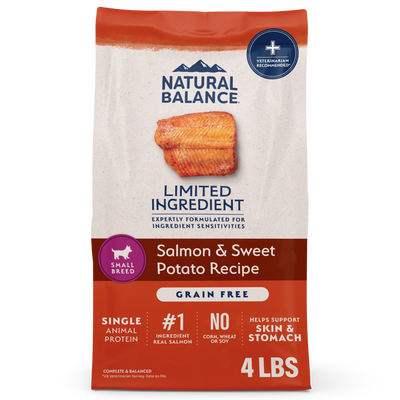 Natural Balance Limited Ingredient Grain Free Dry Dog Food for Small Breeds, Salmon & Sweet Potato
