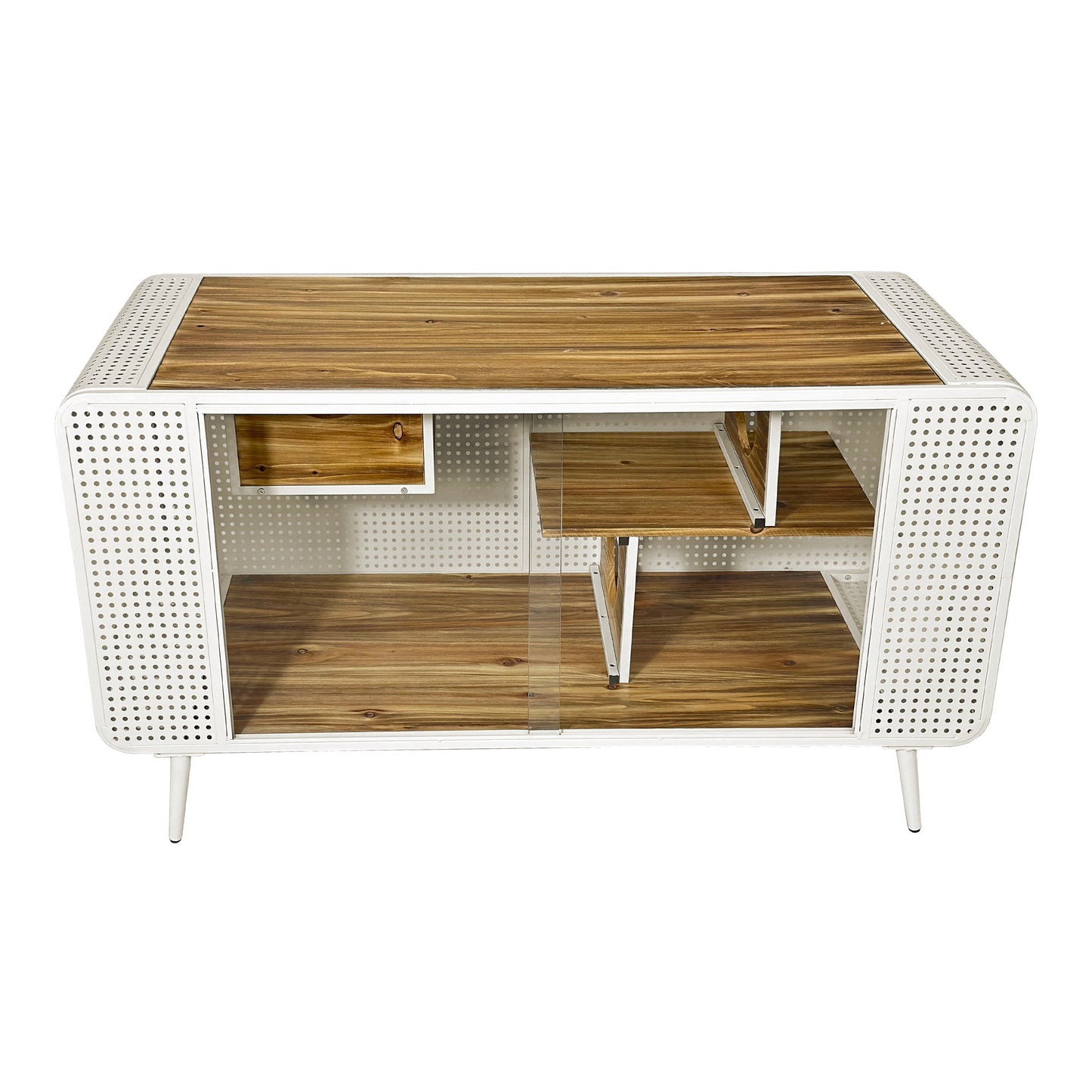 55.12' Spacious Cat House with Tempered Glass (White)