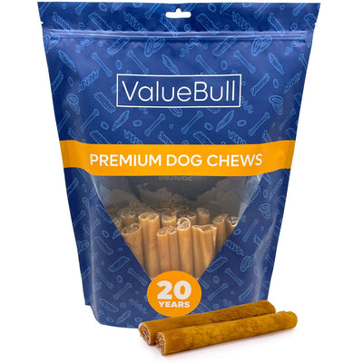 ValueBull Buffalo Collagen Sticks for Dogs, 6 Inch Jumbo Chews, Natural Long-Lasting Dog Treats, 25 Count