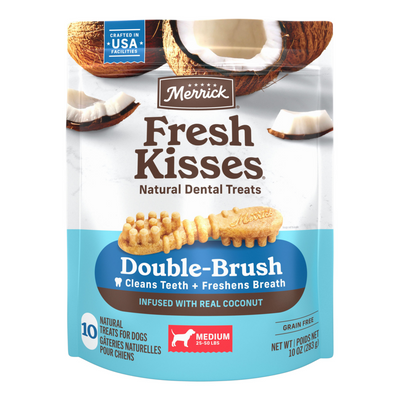 Merrick Fresh Kisses Coconut Oil and Botanics Dental Dog Chews Medium