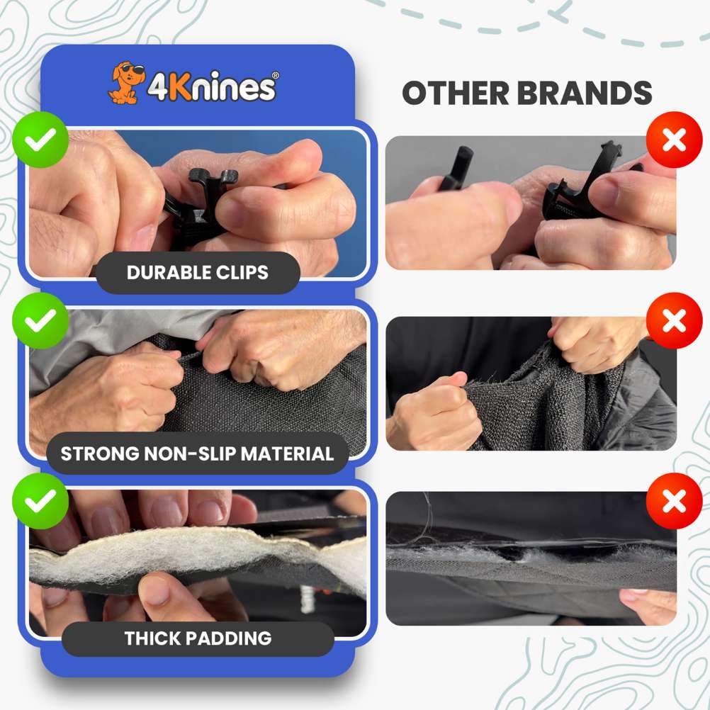 4Knines Hard Bottom Extender Car Seat Cover for Dogs - Regular