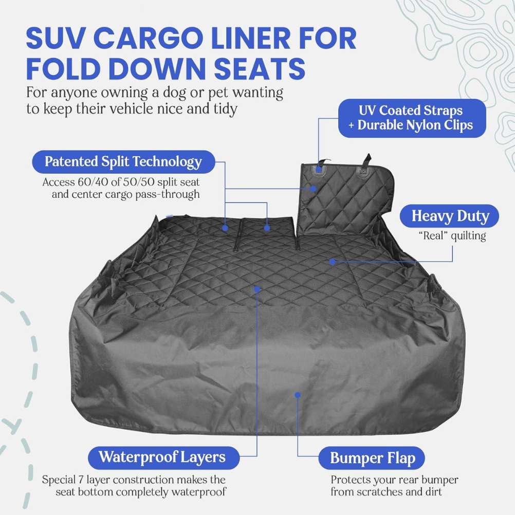 SUV Cargo Liner for Fold Down Seats - (including 22" bumper flap)