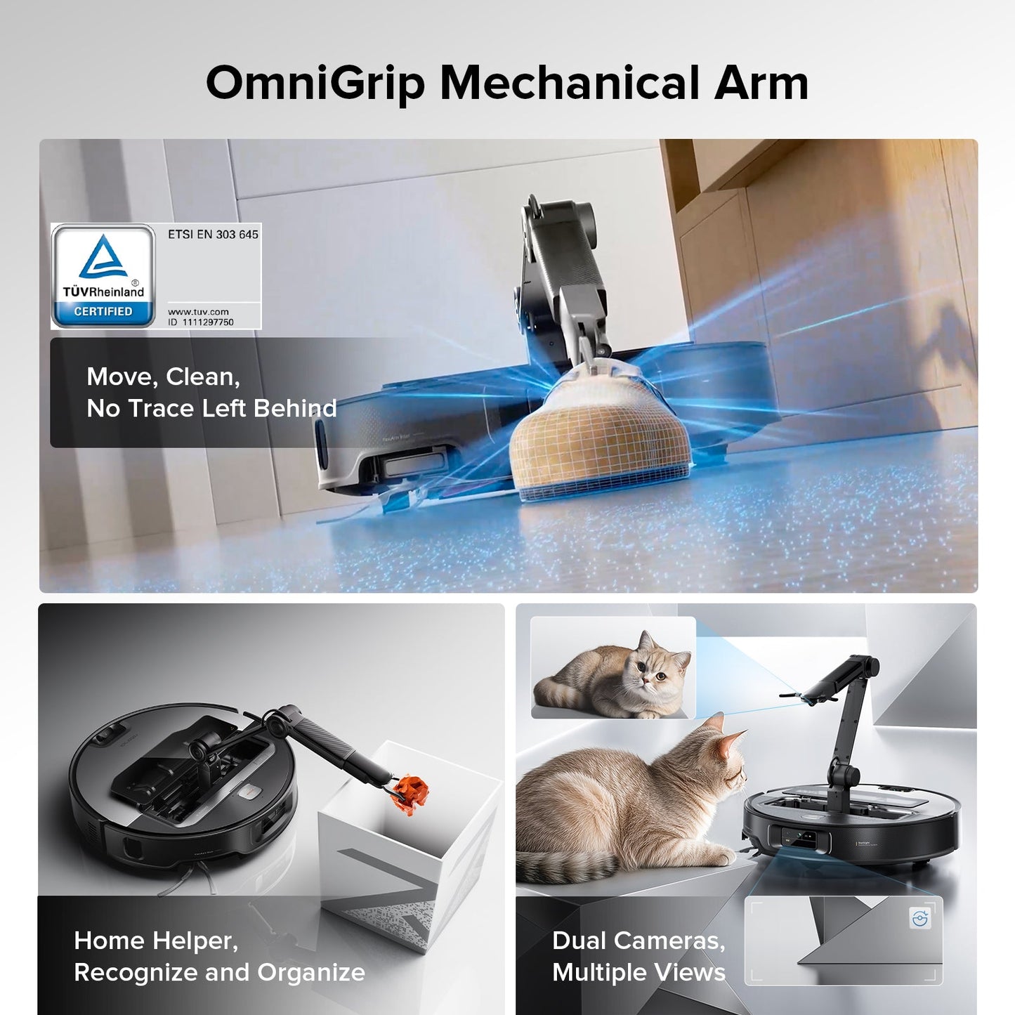 Roborock Saros Z70 Robot Vacuum with OmniGrip™ Mechanical Arm