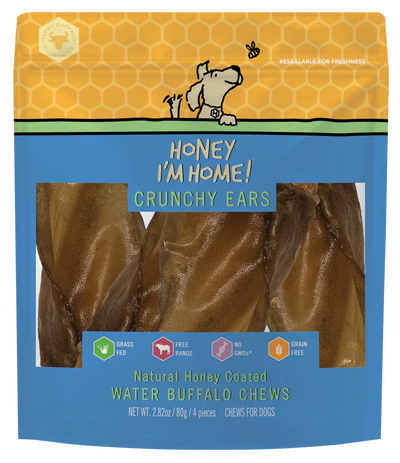 Honey Dog Buffalo Crunchy Ears (4pk)