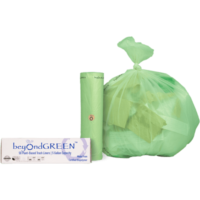 5-Gallon Plant-Based Trash Can Liner - 50 Bags