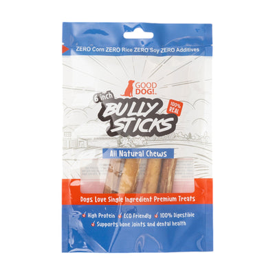 6" Standard Beef Bully Sticks for Dogs, 4-Pack
