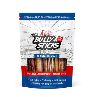 6" Thick Beef Bully Sticks for Dogs, 3-Pack