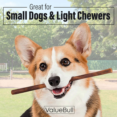 ValueBull Collagen Sticks for Small Dogs, 12 Inch Thin Chews, Natural Dog Treats, 25 Count