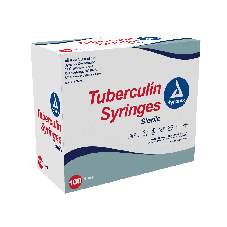 Dynarex Tuberculin Non-Safety Syringe - Luer Slip (1000 Count)