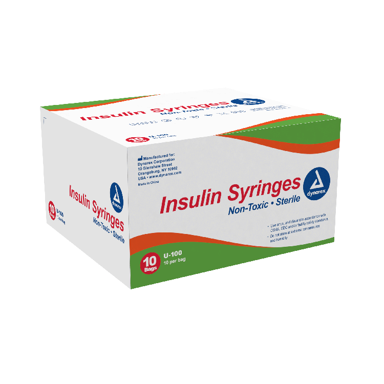 Dynarex Insulin Syringe - Non-Toxic, Multi-Pack (500 Count)