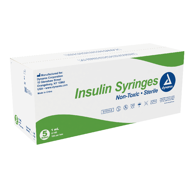 Dynarex Insulin Syringe - Non-Toxic, Multi-Pack (500 Count)