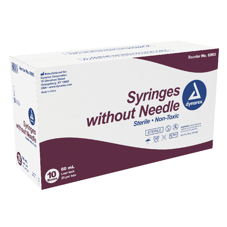 Dynarex Syringe without Needle - Non Toxic - Luer Lock