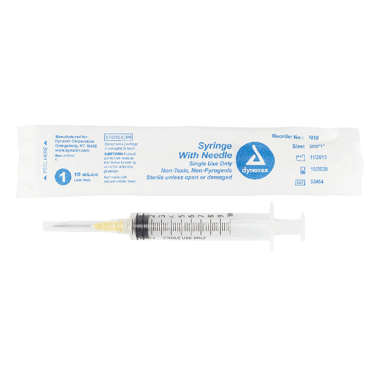 Dynarex Syringes With Needle - 10cc (400 Count)