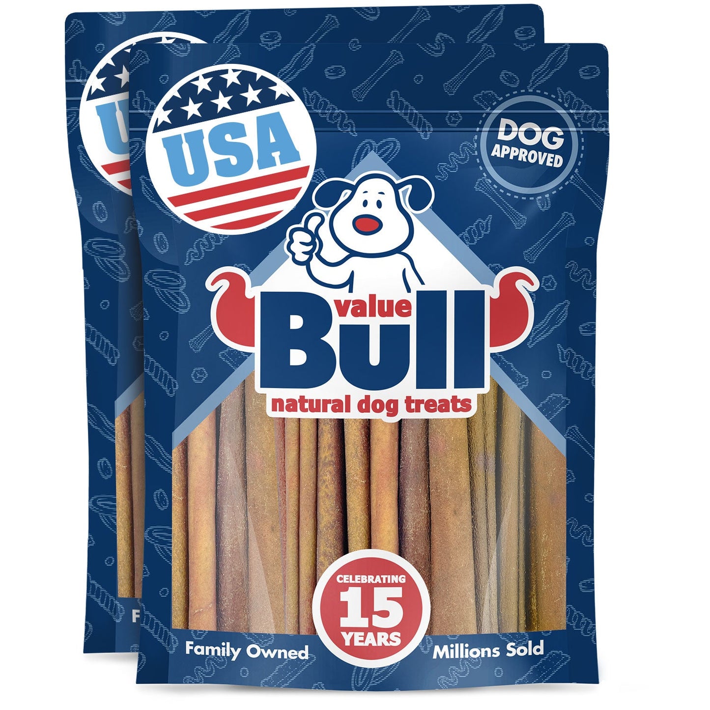 ValueBull USA Collagen Sticks for Dogs, 4-6 Inch Varied Chews, Natural Long-Lasting Dog Treats, 2 Pound