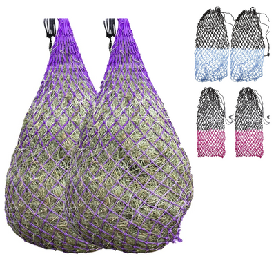 Derby Originals Set of 2 Superior Slow Feed 56" Soft Mesh Hanging Hay Net for Horses