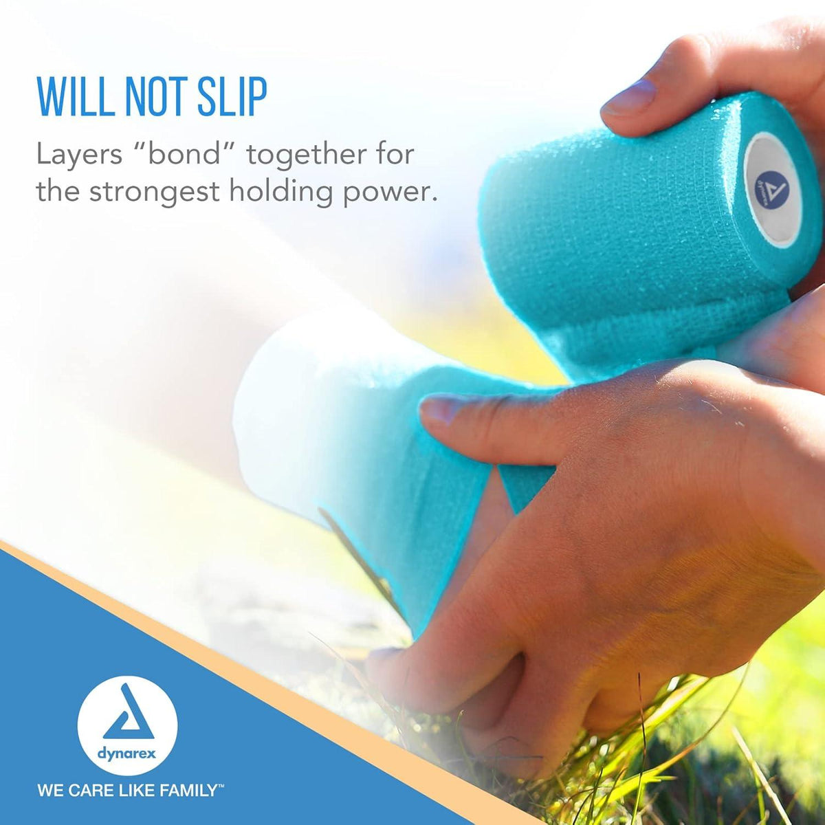 Dynarex Sensi Wrap, Self-Adherent, Light Blue