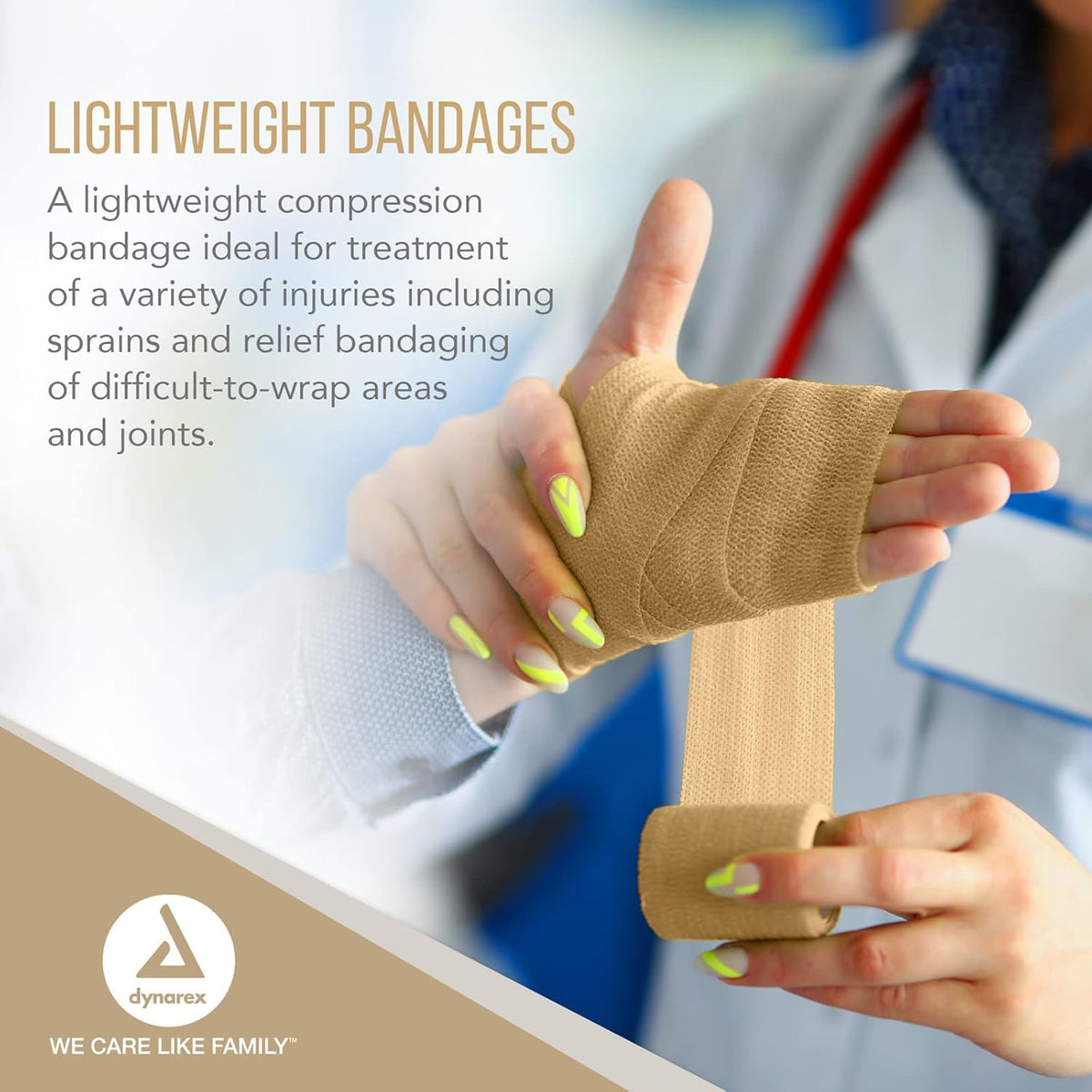 Dynarex Sensi Wrap, Self-Adherent, Tan