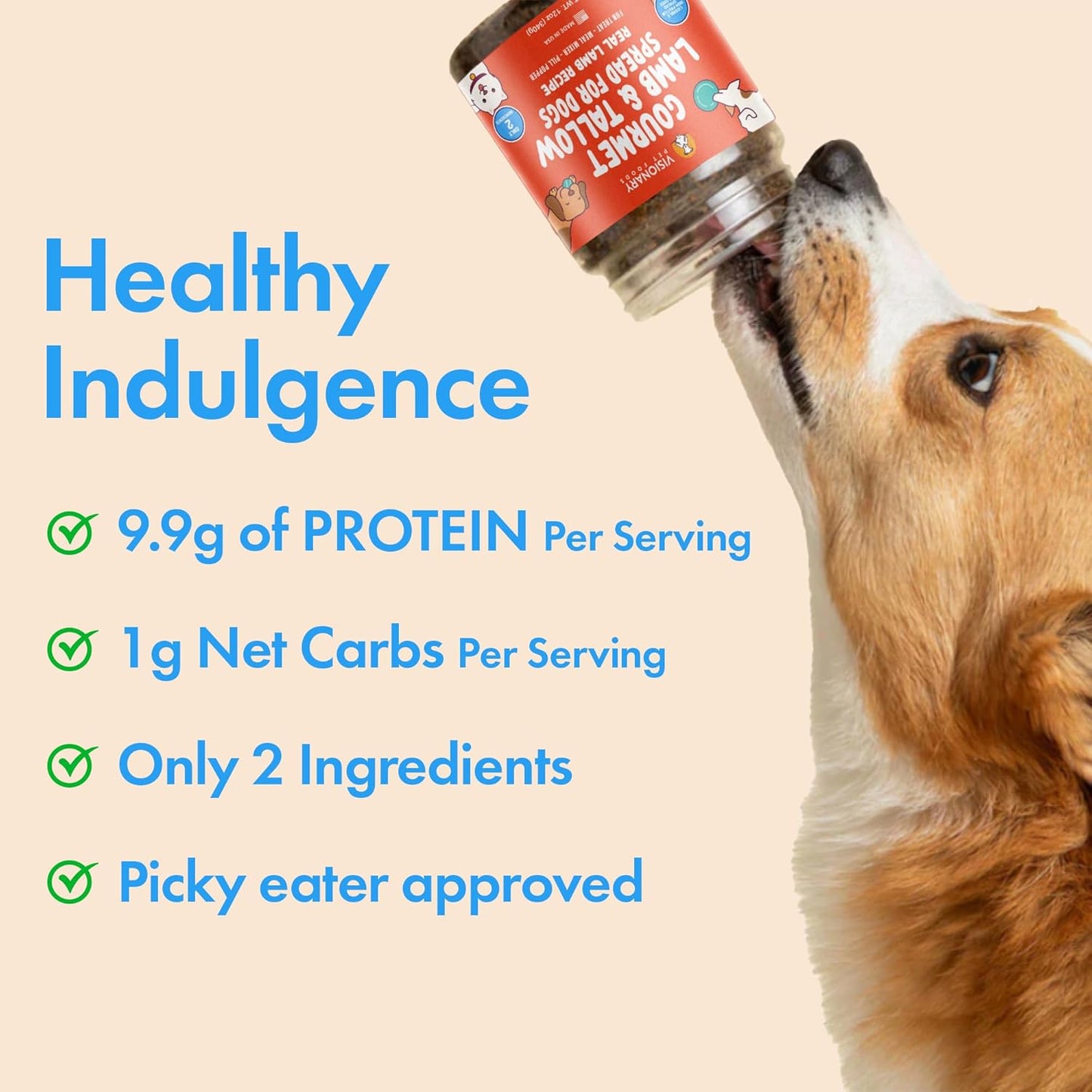 Lamb & Beef Tallow Dog Meat Spread – High-Protein, Low-Carb Keto Treat | 12oz Jar