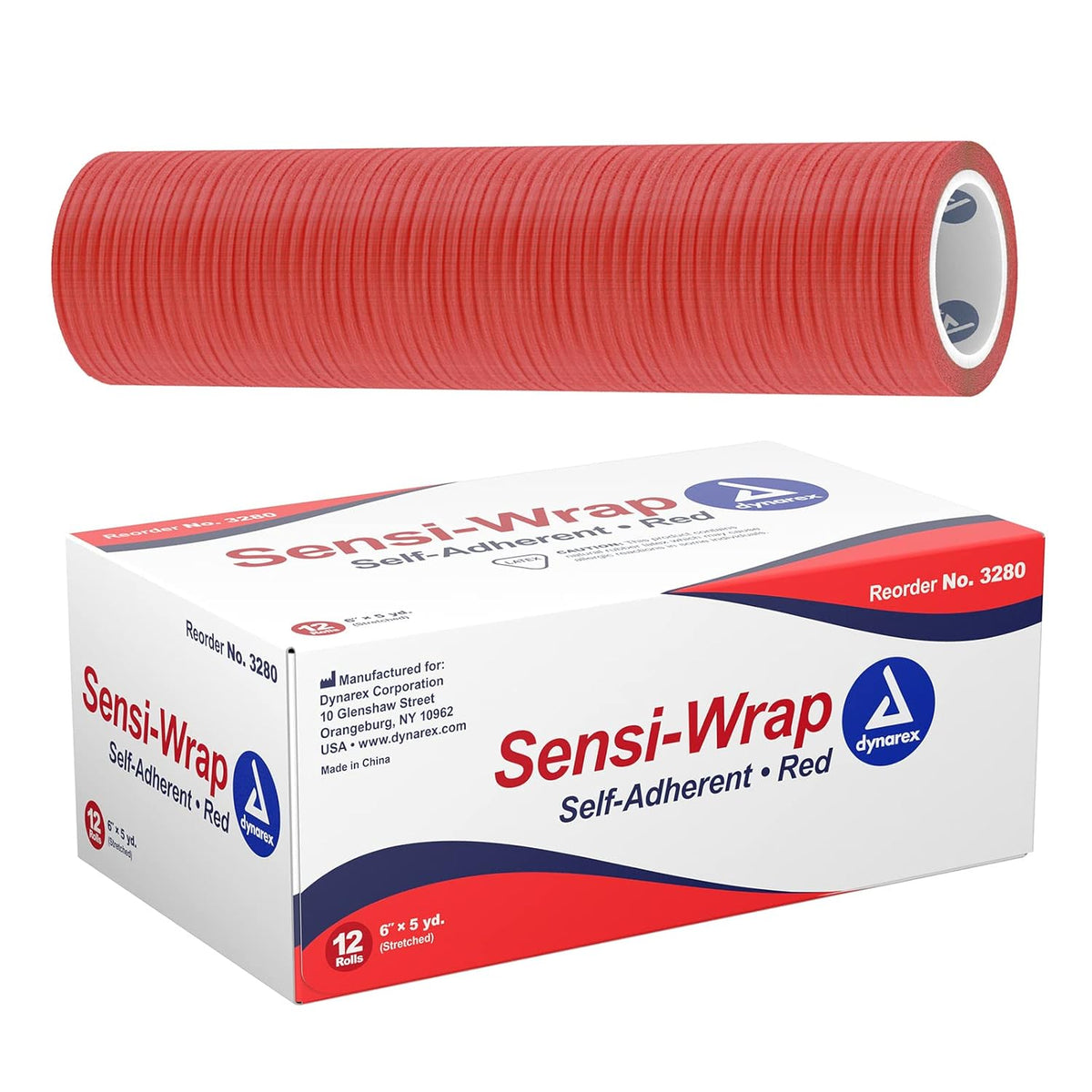 Dynarex Sensi Wrap, Self-Adherent, Red