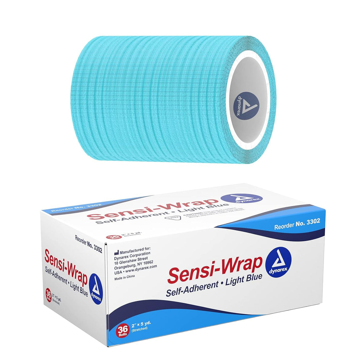 Dynarex Sensi Wrap, Self-Adherent, Light Blue