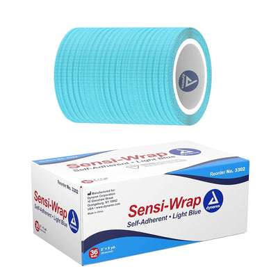 Dynarex Sensi Wrap, Self-Adherent, Light Blue