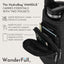 HydroBag® HANDLE®- Black Matte with Gray, Black, White Striped Strap