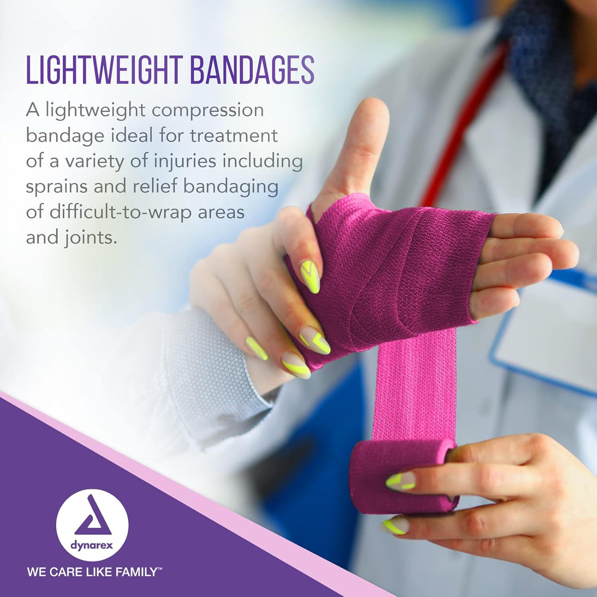 Dynarex Sensi Wrap, Self-Adherent, Purple