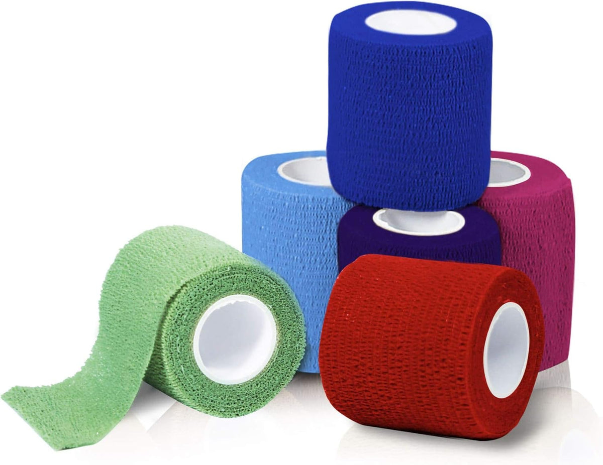 Medpride Self-Adherent Wrap, 2"x5" yds. - Rainbow - Latex Free - 16 rolls/Box, Case of 20 (320 Count)