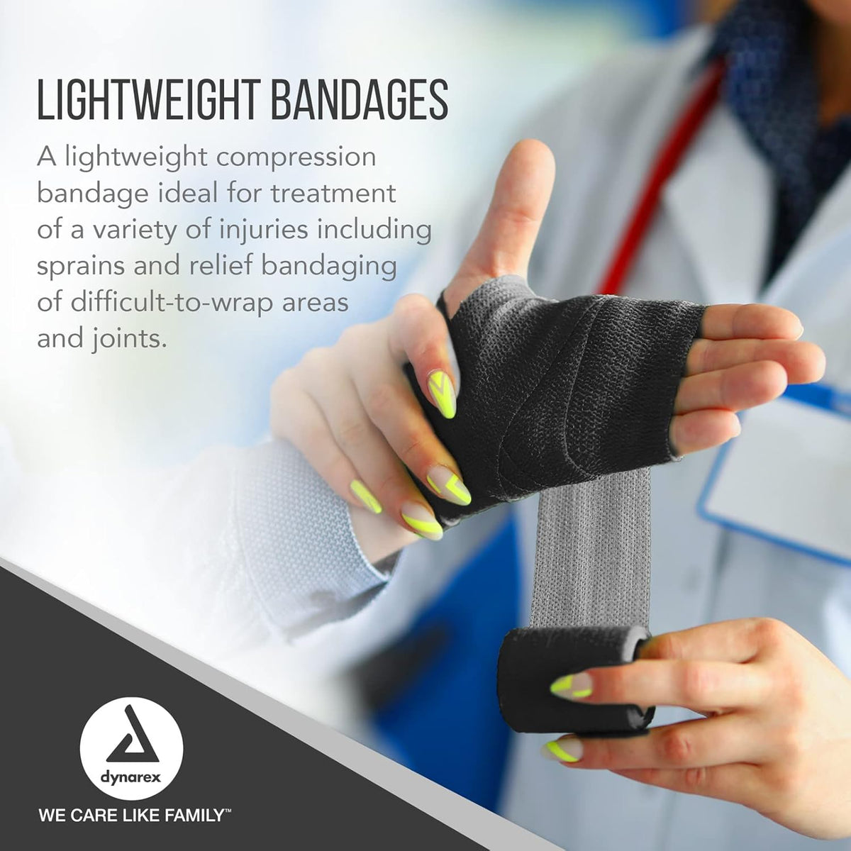 Dynarex Sensi Wrap, Self-Adherent, Black