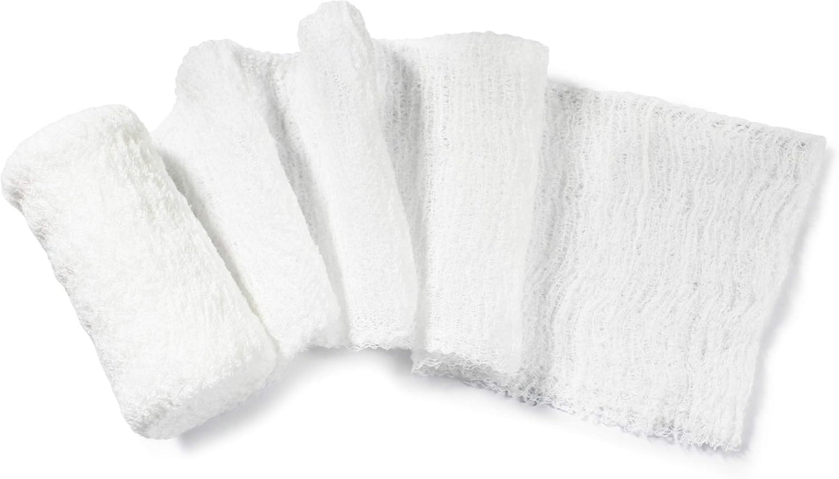 MedPride Krinkle Gauze Roll, Cotton Wound Dressing Sterile Wraps – 6-Ply, 4.5''x4.1 Yds. Case of 100