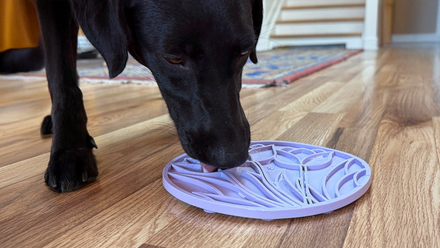 Tulip Design eMat - Enrichment Lick Mat For Dogs and Cats - With Suction Cups | USA Made